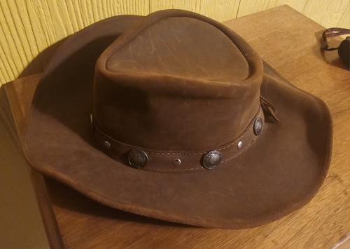 Minnetonka The Outback Buffalo Nickel Hat Suede Leather Hat Size Small