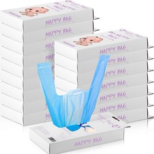1600 Count Baby Disposable Diaper Bags Scented Diaper Sacks with Tie Handle D...