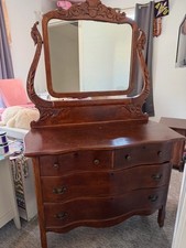 Antique 19th Century Vanity Dresser with Mirror