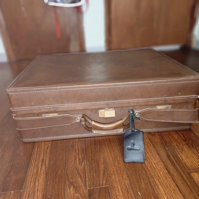 Hartmann Belting Leather Suitcase Vtg Luggage Case Paisley 21''x12.5''x7'' 2 Keys