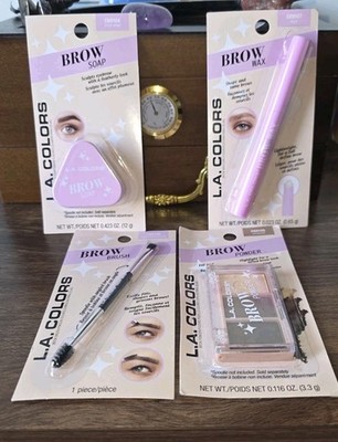 L.A. Colors Eyebrow Kit Brow Soap, Brow Wax, Brow Brush, and Brow Powder 4pc Set
