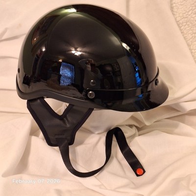 Raider 26-619 Motorcycle Helmet Med Black Half Shell DOT FMVSS No. 218 Certified