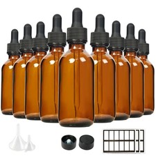 24 Pack Amber Glass Eye Dropper Bottles 60ml ...