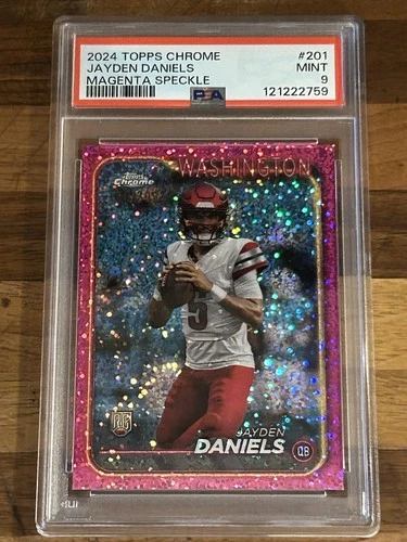 2024 Topps Chrome JAYDEN DANIELS Rookie Magenta Speckle /399 PSA 9 Mint RC NFL