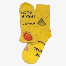 2025 McDONALD'S Grinch Socks Christmas Adult Happy Meal Yellow Socks