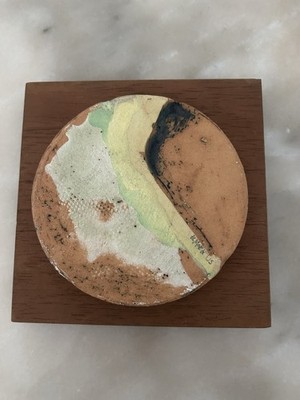 Clay Wood Hand Made Wall Artwork  Signed