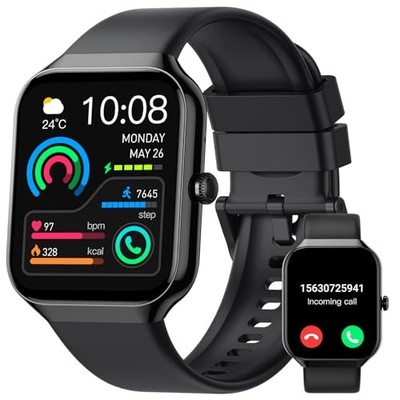 Smart Watch,1.96''HD Smartwatch for Men Women (Answer/Make Call), 2026 Black