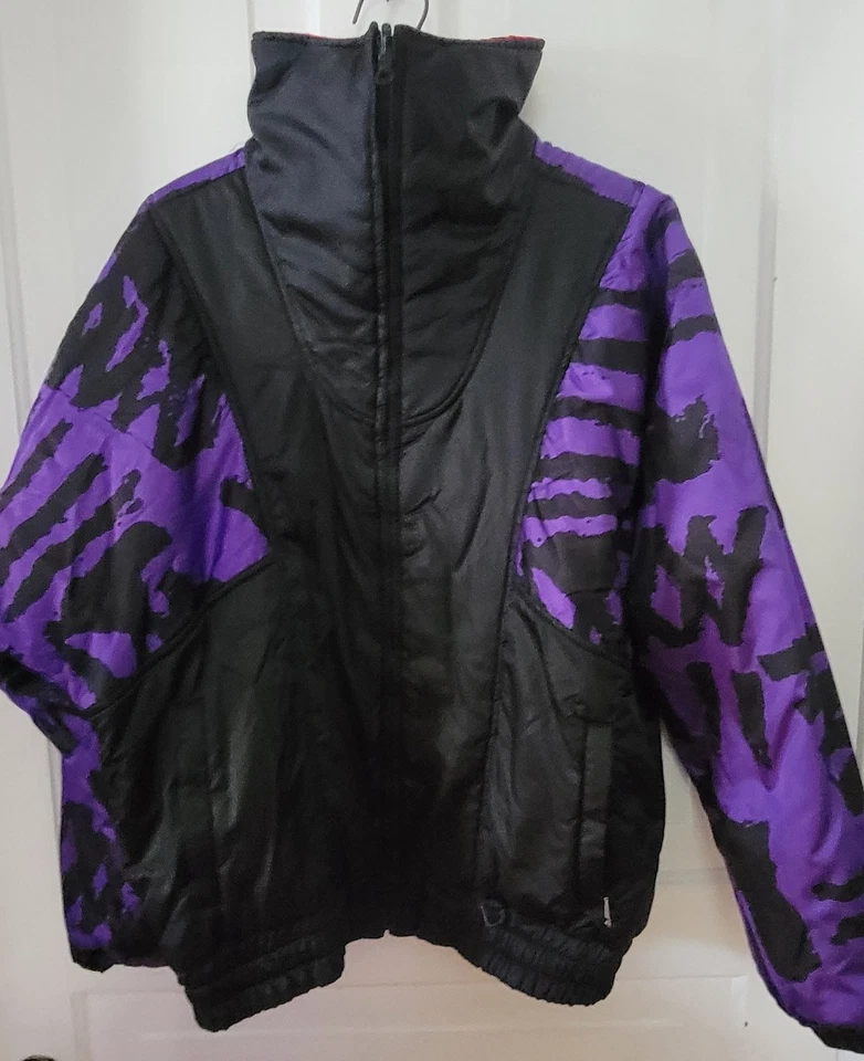 Vintage 80s Snuggler Ski Wear Seattle Jacket Reversable Neon Pink Purple Large - Image 3 of 4
