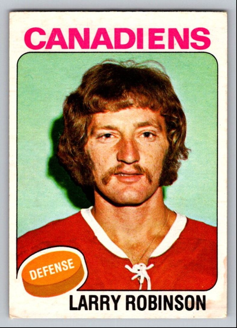 1975-76 O-PEE-CHEE HOCKEY SET BREAK LARRY ROBINSON MONTREAL CANADIENS #241