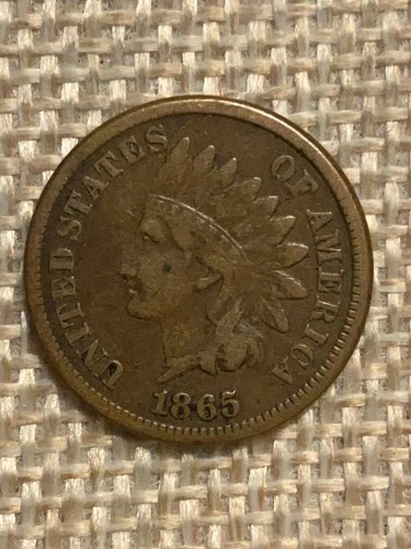 1865 Fancy 5 Indian Head Cent VF Very Fine