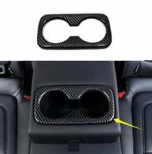For Hyundai Tucson 2022-24 Carbon Fiber Console Water Cup Holder Frame Trim 1pcs
