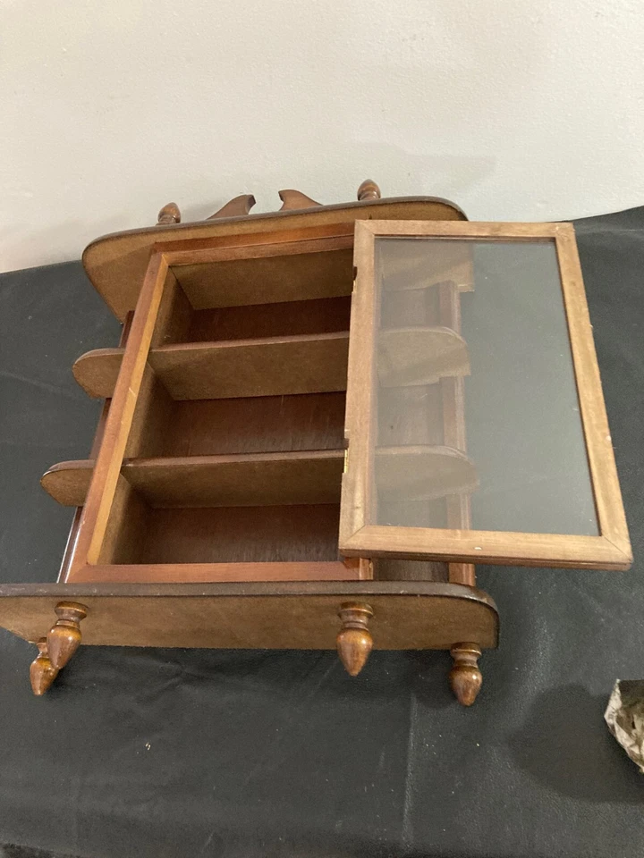 老式独立式木桌展示柜古玩柜 — 第 2/4 张图片