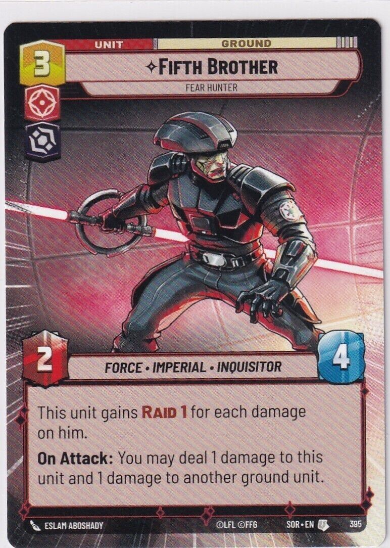 Star Wars Unlimited: Spark of Rebellion Fifth Brother Hyperspace 395 Mint