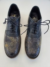 Vintage Shoe Company Men's Black Leather Lace Up Textured Shoes Size 9.5 M
