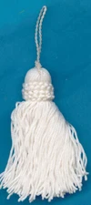3" WHITE CHAINETTE CROWN TASSEL TASSELS LOT OF 12 TRIMMING