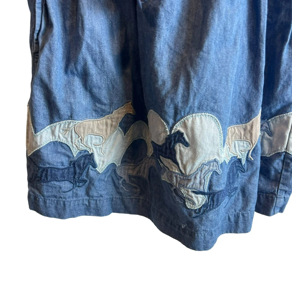 Stella Mccartney Kids Girls Denim Jeans Horses Dress 3/4 Sleeve Size 6 Years - Image 3 of 4