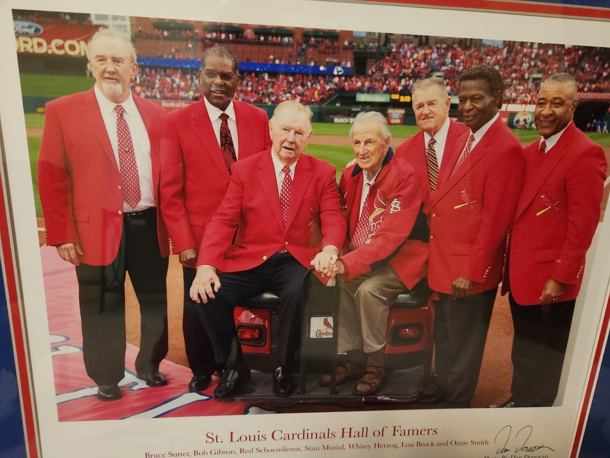 St. Louis Cardinals Hall Of Fame Picture and autographed baseball