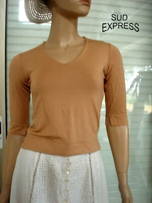 TOP TEE SHIRT SUD EXPRESS BEIGE NEUF T 36/38 OU 12/14 ANS - Photo 1/4