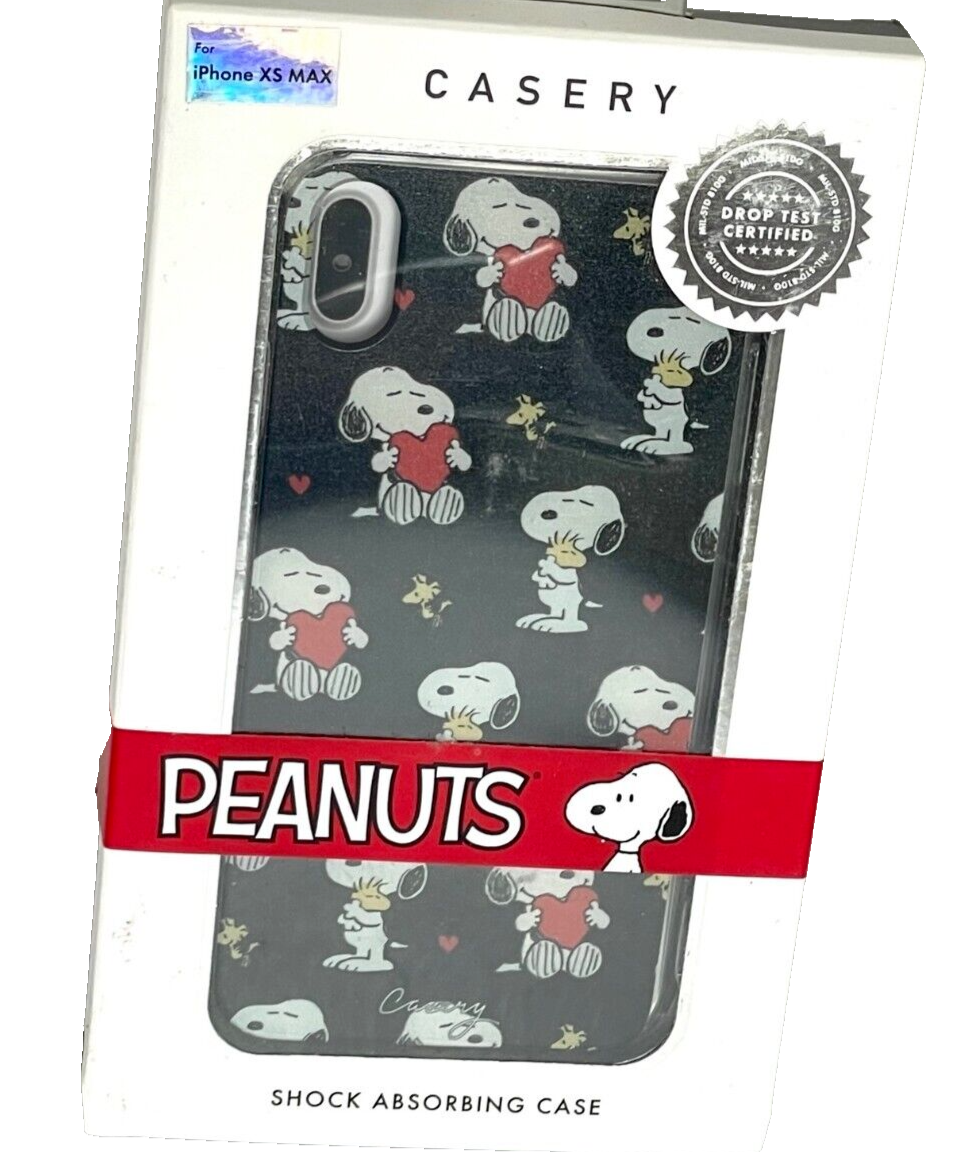 Peanuts iPhone XS Max Case Snoopy Peanuts Casery Case Hearts Black