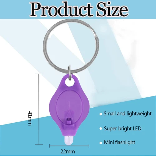 20PC UV Mini Schlüsselanhänger LED Taschenlampe Schlüsselring Licht Taschenlampe - Bild 3 von 10