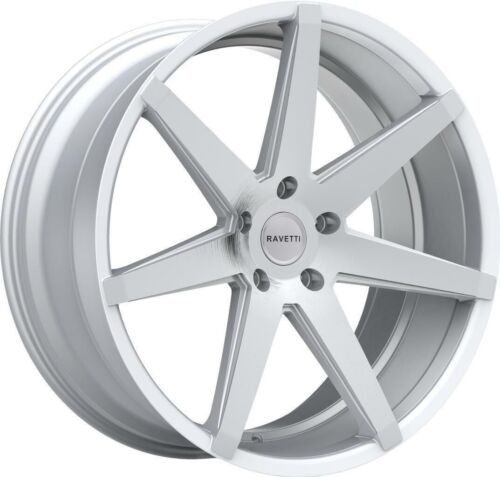 20 inch 20x8.5 Ravetti M7 Silver Brushed wheeels rims 5x114.3 5x4.5 +38 - Picture 1 of 1