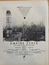 1930 Empire State Building Fortune Magazine EARLIEST Print Advertising Tearsheet