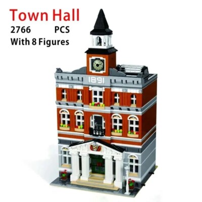 Modular Town Hall Street View Building Block MOC 2767Pcs City Creator Bricks Set