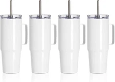 Sublimation Tumblers Blanks with Handle 30 OZ White Coffee Mugs Insulated