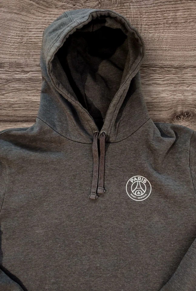 Sudadera con Capucha Paris Saint Germain PSG Para Hombre XL Gris Fanáticos Fútbol Fútbol Foto 3 de 4