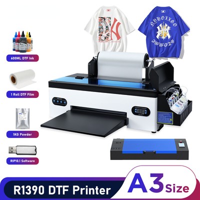 A3 R1390 DTF Transfer Printer for Fabric Clothes T-Shirt Printing Machine 