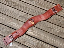 CWD 30" 75cm Chestnut/London Tan Anatomic Padded Dressage Girth w/Elastic - NWOT