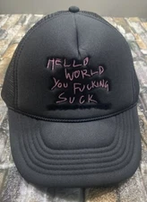 MGK Machine Gun Kelly Black Trucker Hat Hello World Tickets To My Downfall Tour