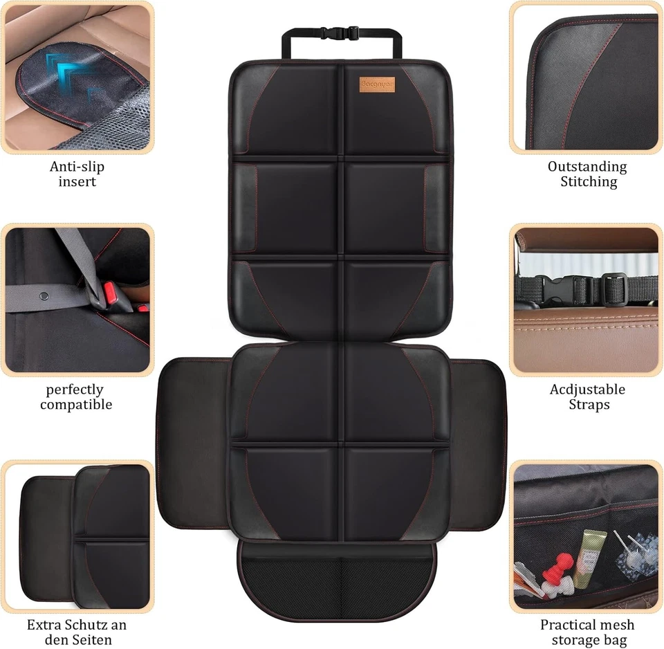 2-Pack Car Seat Protector | Padded, Waterproof, Anti-Slip for Baby & Child Seats - Image 2 of 4
