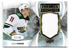 2015-16 PREMIER SWATCHES ZACH PARISE JERSEY 1 COLOR 31/65 MINNESOTA WILD #PS-ZP