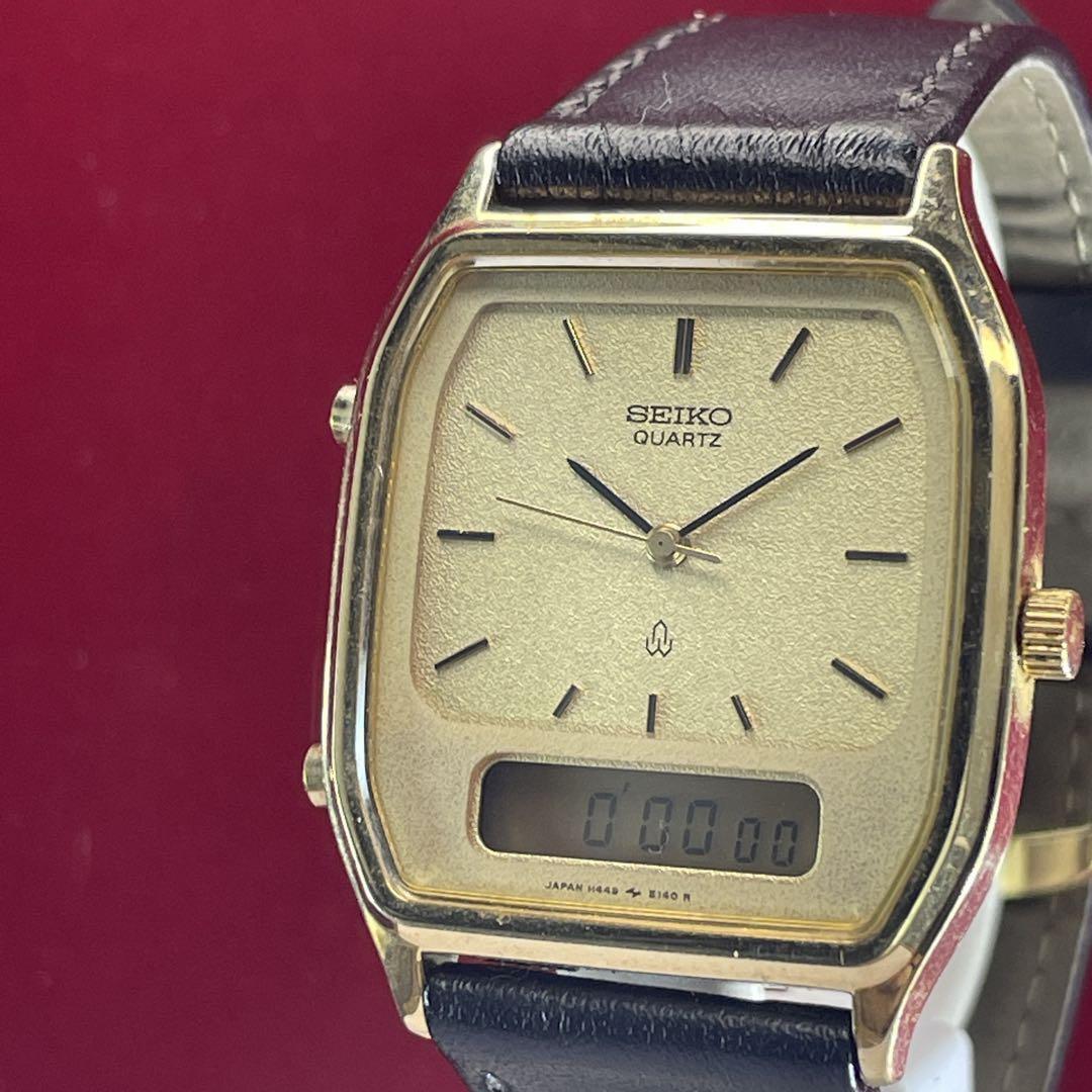 SEIKO HYBRID ANA-DIGI CHRONOGRAPH MEN'S WATCH 80S VINTAGE