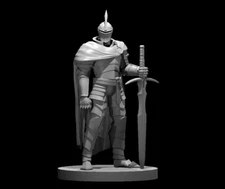 Human Male Fighter with Great Sword 28mm Scale DND D&D Tabletop Miniature