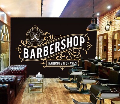 3D Concise J2025 Hair Cut Barber Shop Wallpaper Mural Wall Print Murals Erin