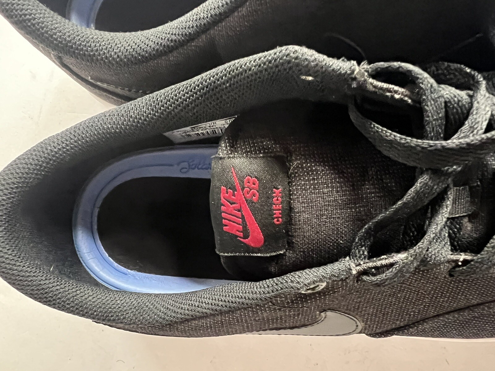 SAOLA Nike SB Check Solar Canvas Uomo Taglia 12 Nero 843896 007 Sneakers Usate