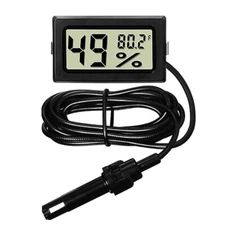 Mini Reptile Terrarium Digital Thermometer Hygrometer with Probe Humidity Gauge