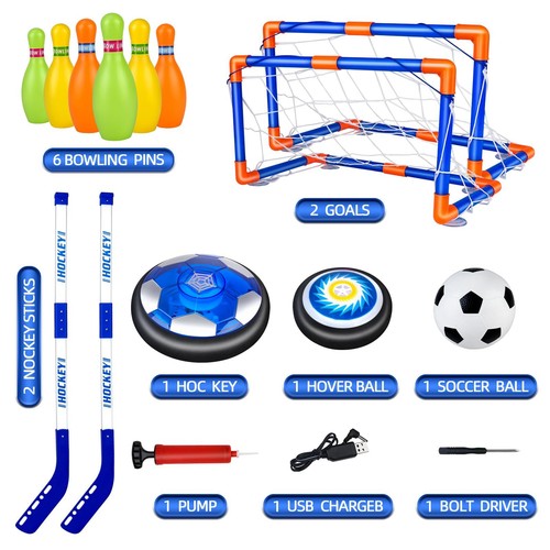 Hover Soccer Ball for Kids, 4-In-1 Air Floating Soccer Toy Set Rechargeable - Picture 4 of 9
