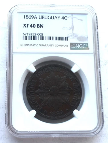 Uruguay 1896A 4 Centavos NGC Coin
