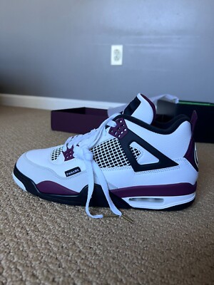 Size 10 - Jordan 4 Retro x Paris Saint-Germain Bordeaux 2020 New With Box