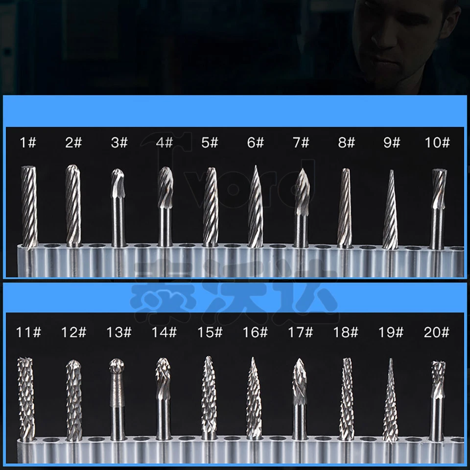 Tungsten Steel Carbide Cutting Burr 3mm For Dremel Drill Bits Rotary Grinding - Image 2 of 4