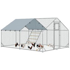 AllMyPets Recinto per 12-18 Galline Tetto Impermeabile 3x4x1.9 m Argento U6201SR