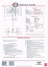 FORD 100E ANGLIA PREFECT POPULAR SQUIRE ESCORT 53- MAINTENANCE/LUBRICATION CHART