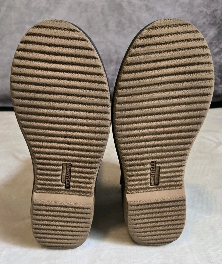 Stivaletti Merrell donna taglia 7 5 Holly 2 fibbie impermeabili lana nero eleganti