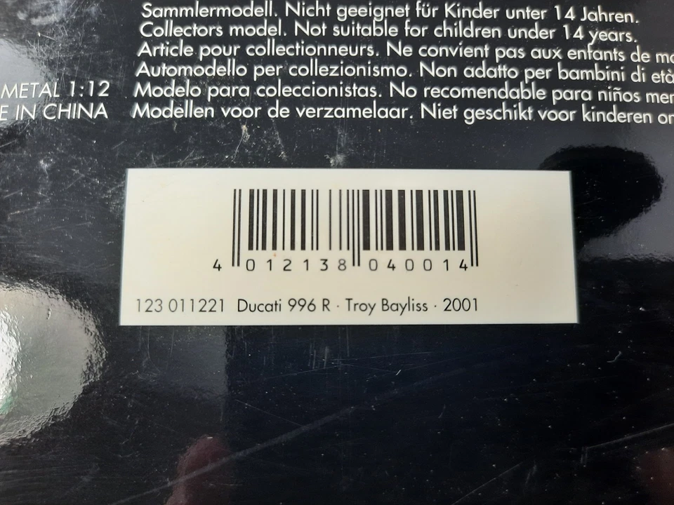 Minichamps Ducati 996 R #21 Troy Bayliss Superbike WC 2001 WDW 1/12 123011221 - Bild 4 von 4