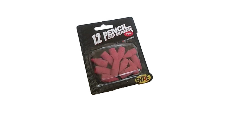 Vtg 1997 Entre Unopened Pack of 12 Pencil Cap Erasers Pink Fits Most Office Supp