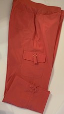 Zenergy by Chico's ACTIVEWEAR Capri Cargo PANTS Chico's Size 1 Ruched Ankle Tie