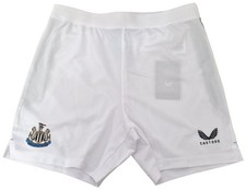 Image of Newcastle United Kids Boys Home Change White Caviar Shorts By Castore